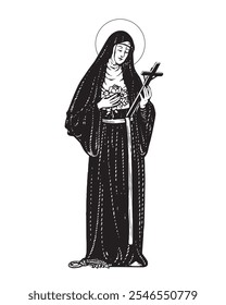 Ilustración religiosa católica del Vector de Santa Rita