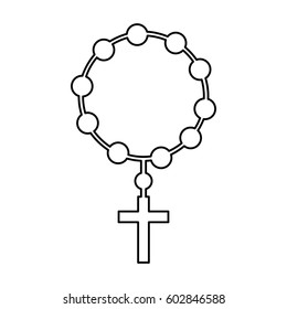 saint rosary catholic icon vector illustration design