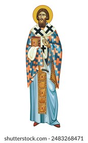 Saint Sava Serbian in Byzantine style isolated