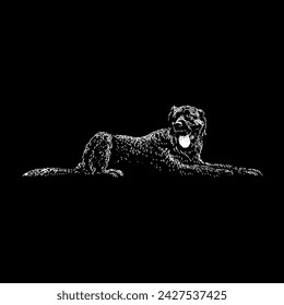 saint shepherd hand drawing vector isolated on black background.