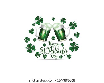 Saint St. Patrick Day poster. Calligraphic Lettering Happy St Patricks Day. Vector Illustration. Vector Illustration of a St. Patrick's Day Background