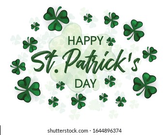 Saint St. Patrick Day poster. Calligraphic Lettering Happy St Patricks Day. Vector Illustration. Vector Illustration of a St. Patrick's Day Background