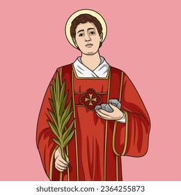 Saint Stephen Protomartyr Colored Vector Illustration