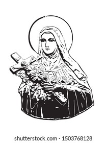 Saint Therese of the Child Jesus Catholic vector Illustration