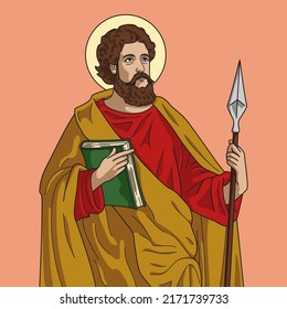 Saint Thomas the Apostle Colored Vector Illustration