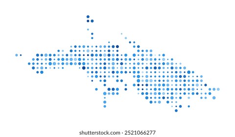 Saint Thomas Dot Map. Island Digital Style Shape. Saint Thomas vector image. Island shape blue circular dots. Artistic vector illustration.