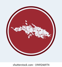 Saint Thomas icon. Trendy tech logo of the island. Geometric mesh round design. Technology, internet, network, telecommunication concept. Vector illustration.