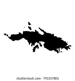 Saint Thomas map. Island silhouette icon. Isolated Saint Thomas black map outline. Vector illustration.