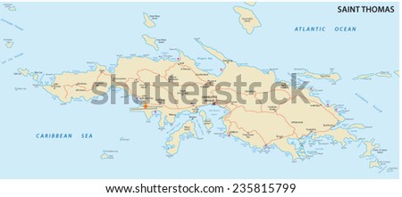 saint thomas, U.S. virgin islands map