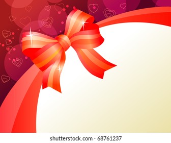 Tarjeta de saludo de San Valentín con gran arco