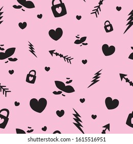 Saint valentine love heart seamless pattern print 