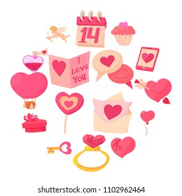 Saint Valentine set. Cartoon illustration of 16 Saint Valentine vector icons for web