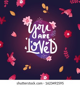 Saint Valentine's Day background with text. Vector holiday design for greeting cards and posters.