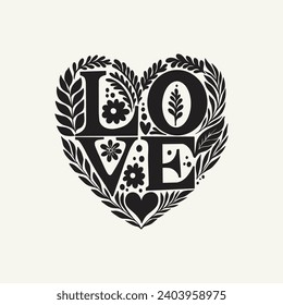 Saint Valentine's day hand drawn trendy vector illustration. Love card design. Cute doodle romantic. Romantic poster, greeting banner, trendy t-shirt print