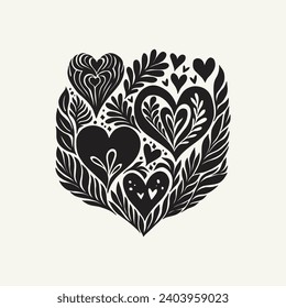 Saint Valentine's day hand drawn trendy vector illustration. Love card design. Cute doodle romantic. Romantic poster, greeting banner, trendy t-shirt print