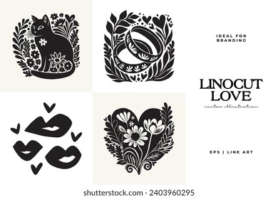 Saint Valentine's day hand drawn trendy vector illustration. Love card design. Cute doodle romantic. Romantic poster, greeting banner, trendy t-shirt print
