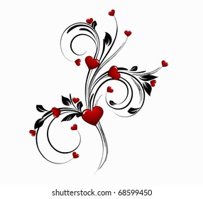 saint valentines day heart floral abstract background