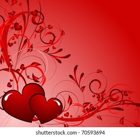 saint valentines day heart floral abstract background