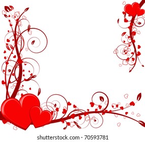 saint valentines day heart floral abstract background