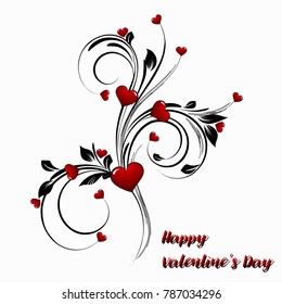 saint valentines day heart floral abstract background 