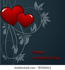 saint valentines day heart floral abstract background 