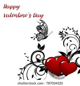 saint valentines day heart floral abstract background 