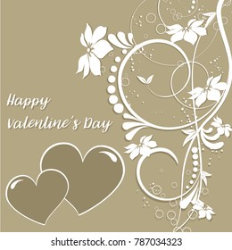 saint valentines day heart floral abstract background 