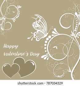 saint valentines day heart floral abstract background 