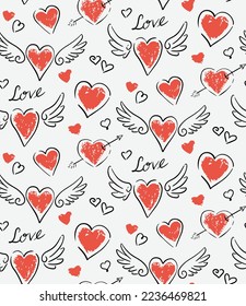 Saint Valentine's Day Hearts Pattern Illustration