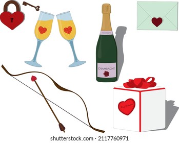 Tagesartikel-Sammlung von Saint Valentine, Vektorgrafik