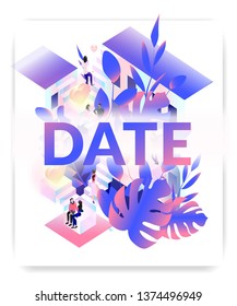 saint valentine's day. love. relationship. isometric illustration. vector EPS10 