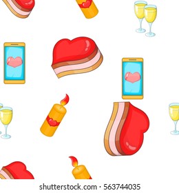 Saint Valentines day pattern. Cartoon illustration of saint Valentines day vector pattern for web