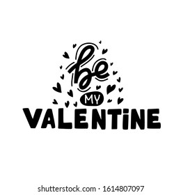 Saint Valentine's Day Romantic text label. Vector holiday greeting design element for cards and posters.