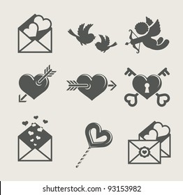 saint valentine's day set icon vector illustration