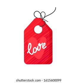 Saint Valentine's decorative badge. Vector holiday greeting design element for cards and posters.