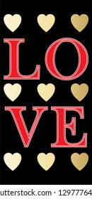 Saint Valentines love letter. Postcard vector illustration. 