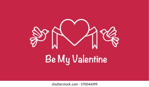 Saint Valentines vector greeting card concept for 14th february celebration.
