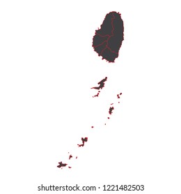 Saint Vincent black map on white background vector