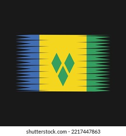 Saint Vincent Flag Brush Strokes Painted