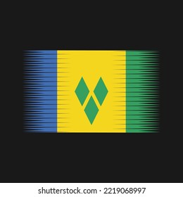 Saint Vincent Flag Brush Strokes Painted