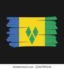 Ilustración del vector del pincel de bandera de San Vicente