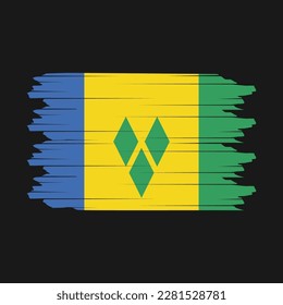 Ilustración del vector del pincel de bandera de San Vicente