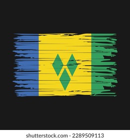 Saint Vincent Flag Brush Vector Illustration