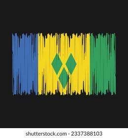 Saint Vincent Flag Brush Vector Illustration
