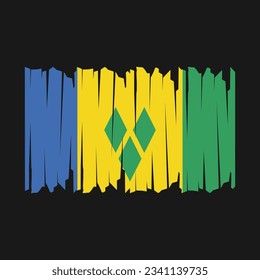 Saint Vincent Flag Brush Vector Illustration
