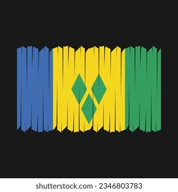 Ilustración del vector del pincel de bandera de San Vicente
