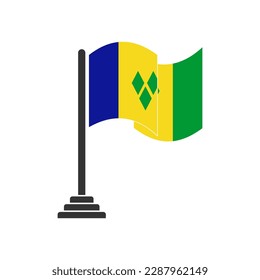 Saint vincent flags icon set, Saint vincent independence day icon set vector sign symbol