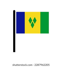 Juego de iconos de banderas de Saint vincent, símbolo del símbolo del símbolo del símbolo del vector del día de la independencia de Saint vincent