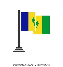 Saint vincent flags icon set, Saint vincent independence day icon set vector sign symbol