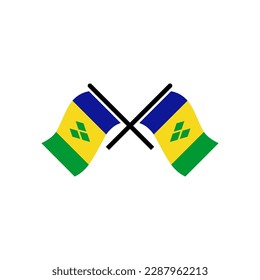 Saint vincent flags icon set, Saint vincent independence day icon set vector sign symbol